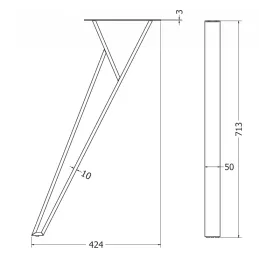 Set od 4 kom dizajnerskih nogu za stol OSAKA / Mat crna