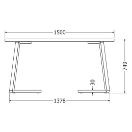 Set od 2 kom dizajnerskih stolnih nogu SOHO / Crna mat