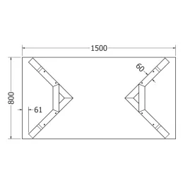 Set od 2 kom dizajnerskih stolnih nogu SOHO / Crna mat