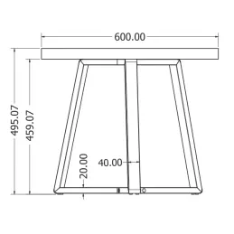 Konstrukcija za stolić SAXO COFFEE / Crna mat