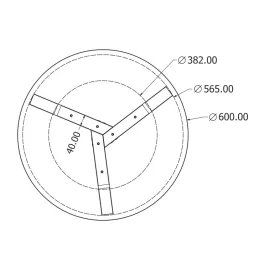 Konstrukcija za stolić SAXO COFFEE / Crna mat