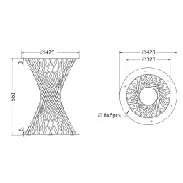 Konstrukcija za konferencijski stolić METRIX COFFEE / Crna mat