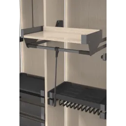 Izvlačna vješalica CONERO TOP Kessebohmer s policom / Crna