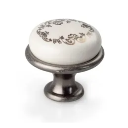 Ručka knopka LUNAS / Starosrebrna - motiv ornamenti