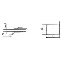 Držač za staklena vrata UNION bez bušenja / Sjajni krom