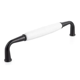 Ručka BLANCA / Crna - Bijeli porculan