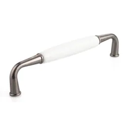 Ručka BLANCA / Starosrebrna - Bijeli porculan