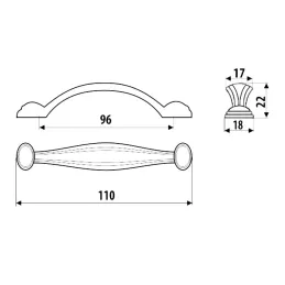 Ručka RHEA / Starosrebrna