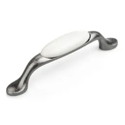 Ručka LUNAS / Starosrebrna - Bijelo mliječno