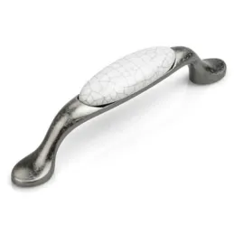 Ručka LUNAS / Staro srebro - Napuknuti porculan