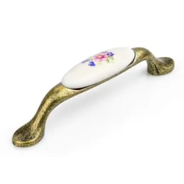 Ručka LUNAS / Stara mjedi - motiv cvijeta