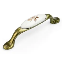 Ručka LUNAS / Staromesing - motiv smeđi cvijet