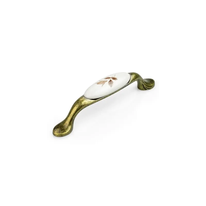 Ručka LUNAS / Staromesing - motiv smeđi cvijet