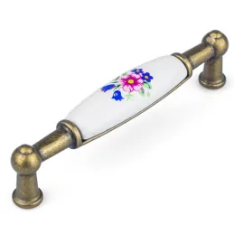 Ručka LUNAS DUO / Starinska mjedenina - cvjetni motiv