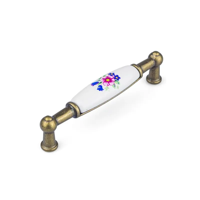 Ručka LUNAS DUO / Starinska mjedenina - cvjetni motiv