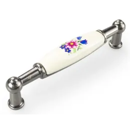 Ručka LUNAS DUO / Starosrebrna - motiv cvijeće