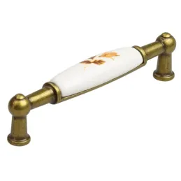 Ručka LUNAS DUO / Staromjedena - motiv smeđi cvijet