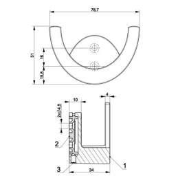 Vješalica OMEGA S / Brušeni mesing
