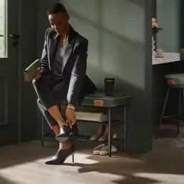 Ormarić za cipele s taburetom EMPORIO / Pastelno zelena