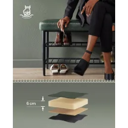 Ormarić za cipele s taburetom EMPORIO / Pastelno zelena