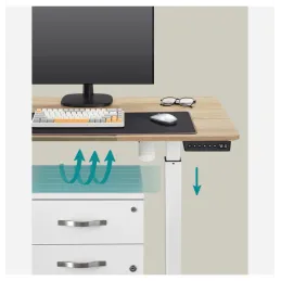 Električni podesivi stol GARDO 1400 x 600 / Bijela - Hrast sonoma