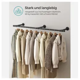 Vješalica za odjeću REGALO 1700 mm / Crna mat