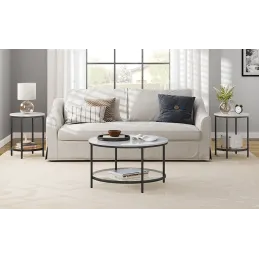 Konferencijski stolić REGALO MARBLE / Crna mat