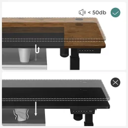 Električni stol podesive visine GARDO 1200 x 600 / Crna