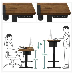 Električni podesivi stol GARDO 1400 x 600 / Crni