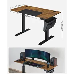 Električni podesivi stol GARDO 1400 x 600 / Crni