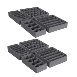 8-dijelni set kutija za odlaganje za ormar ALAMO / Siva