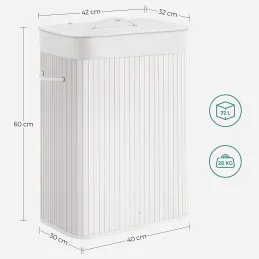 Košara za rublje GLAMUR 72L / Bijela