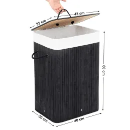 Košara za rublje GLAMUR 72L / Crna