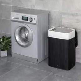 Košara za rublje GLAMUR 72L / Crna