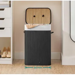 Košara za rublje GLAMUR 72L / Crna