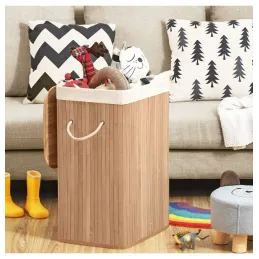 Košara za rublje GLAMUR 72L / Prirodno drvo