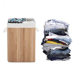 Košara za rublje GLAMUR 72L / Prirodno drvo