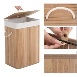 Košara za rublje GLAMUR 72L / Prirodno drvo