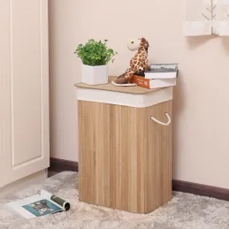 Košara za rublje GLAMUR 72L / Prirodno drvo