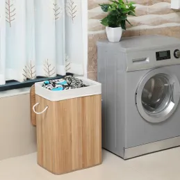 Košara za rublje GLAMUR 72L / Prirodno drvo