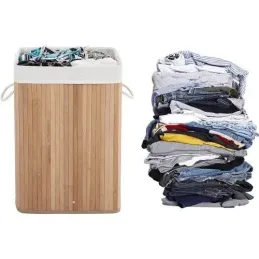 Košara za rublje GLAMUR 72L / Prirodno drvo