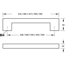 Drvena ručkica NOLA / Lakirani hrast
