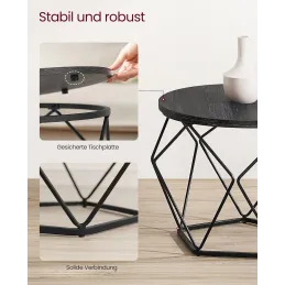 Set 2 komada konferencijskih stolića ORION / Crna mat - crno drvo