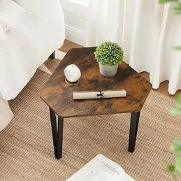 Set 3 konferencijska stolića LUVERO / Crna mat - vintage drvo