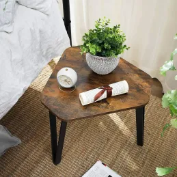 Set 3 konferencijska stolića LUVERO / Crna mat - vintage drvo