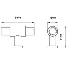 Ručka knopka TINA DUO / Crna mat