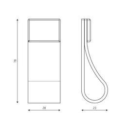 Kožna ručkica knopka DALLAS / Crna koža - aluminijski završetak