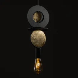 Stropno svjetlo DROPS WOOD E / Crna - zlatna