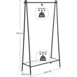 Stalak za odjeću REGALO / Crna mat