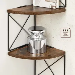 Rohna polica REGALO SHELF / Crna mat - vintage drvo
